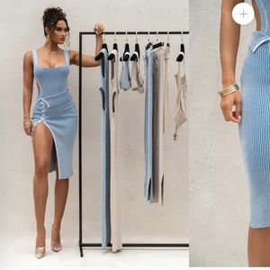 JLUXLABEL DENIM/WHITE OVER THE TOP SKIRT | Size: Large | Color: Denim/White